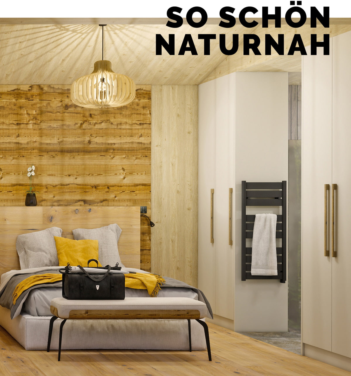 Schlafzimmer Tiny House Hotel Bergergut