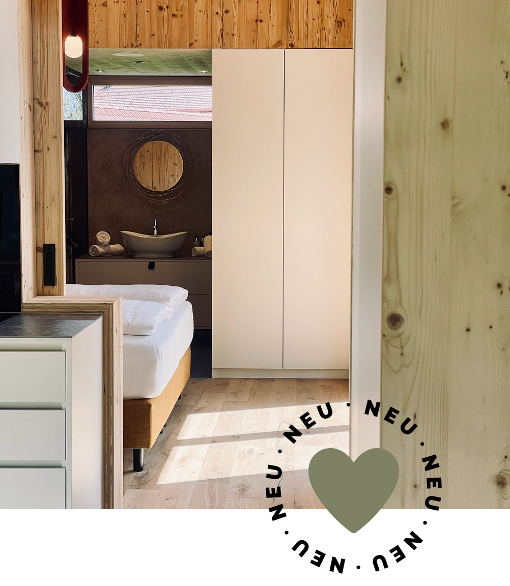 Schlafzimmer Tiny House Hotel Bergergut
